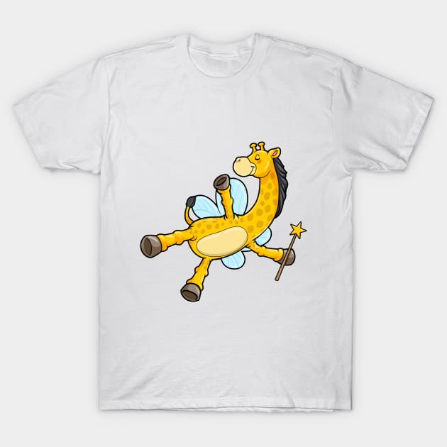 Giraffe as Bee with Wings and Magic wand T-Shirt by Markus Schnabel